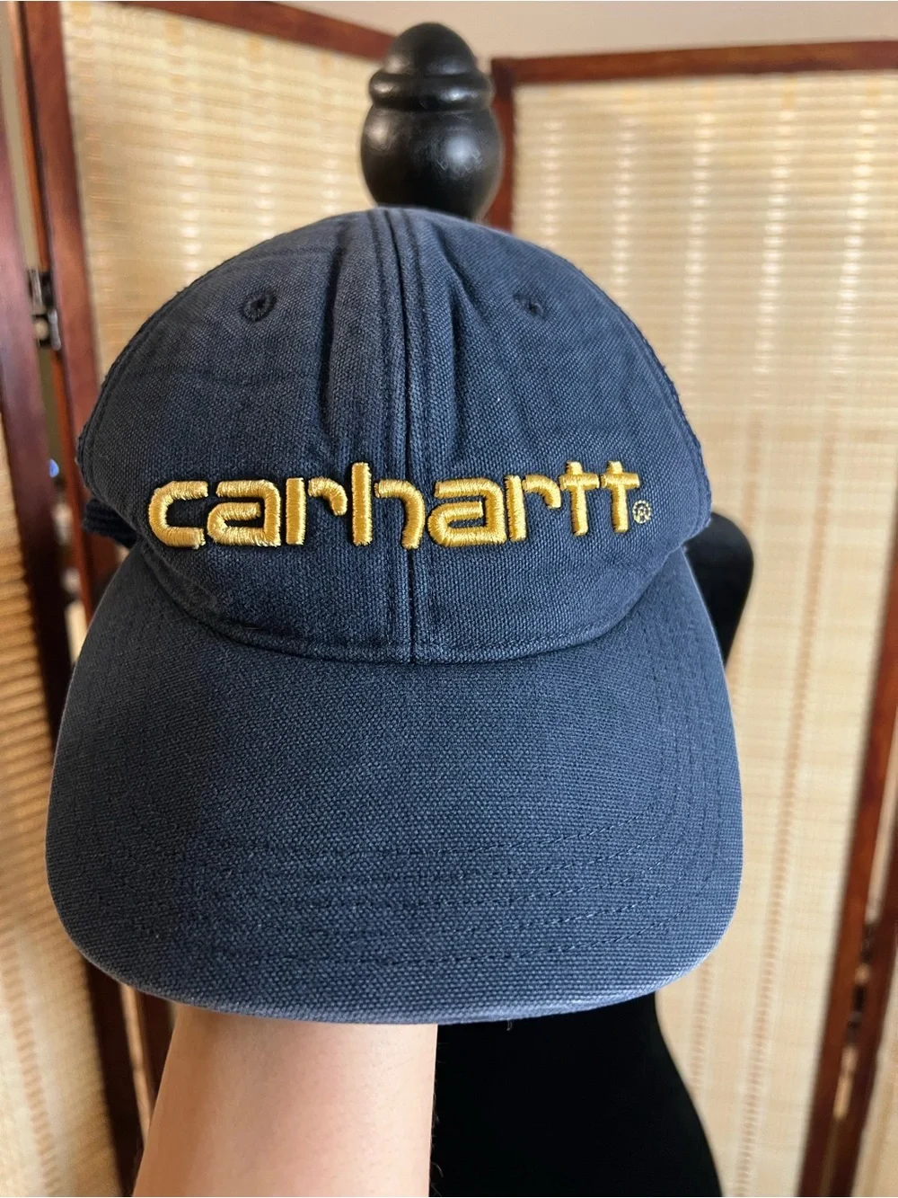 🧢 Vintage/Y2K Style Carhartt Navy Blue Mesh Trucker Hat 🧢